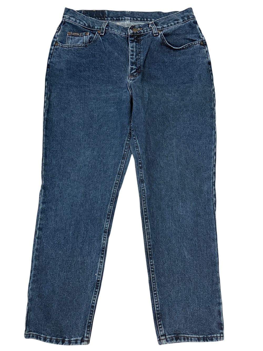 Lee Riders Mom Jeans Women 16P High Rise Tapered Dark Wash Relaxed Denim